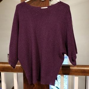 Eggplant poncho style sweater